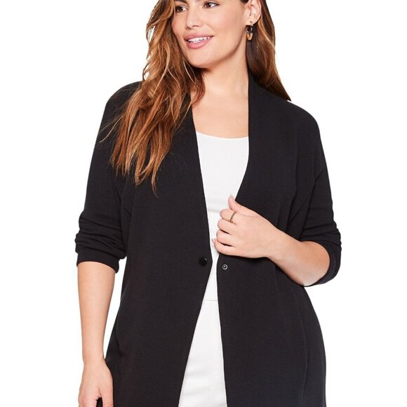 Nic & Zoe "Grace" Black Knit Cardigan Jacket Plus Size 3X - Picture 1 of 7